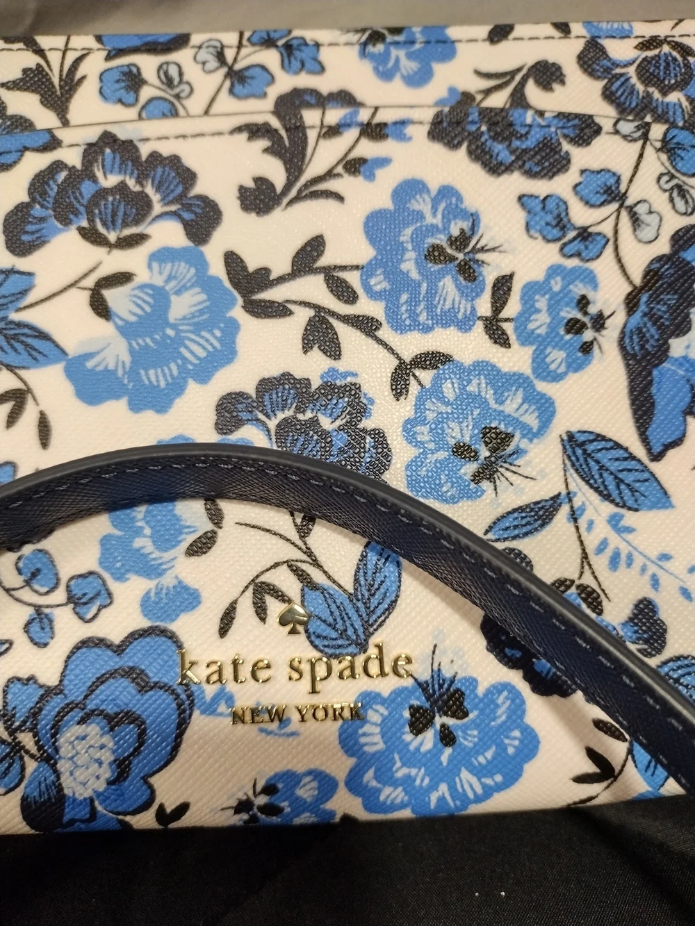 kate spade White and Blue Floral Crossbody Bag
